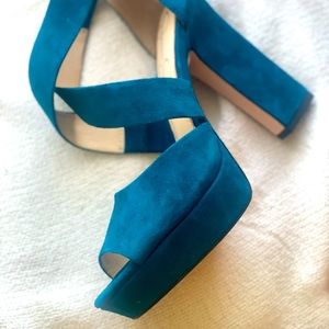 Teal platform heels .Jessica Simpson